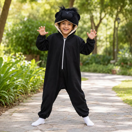 Chimpanzee Fancy Dress Costume – Cute Monkey Animal Jumpsuit with Attached Hood fancydresswale.com
