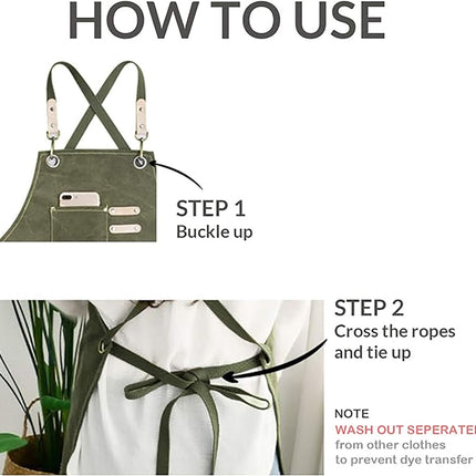 Chef Aprons Canvas Cross Back Premium : Stylish Unisex Design with Spacious Pockets fancydresswale.com