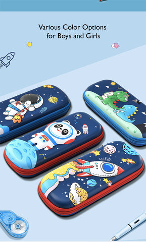 Fancydresswale Pencil Box 3D Pencil Pouch and Stationery Set Large Capacity for Boys and Girls (Space Panda)