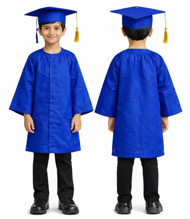 Convocation Outfit with Cap for Boys and Girls Blue Color- Graduation gown Fancydresswale