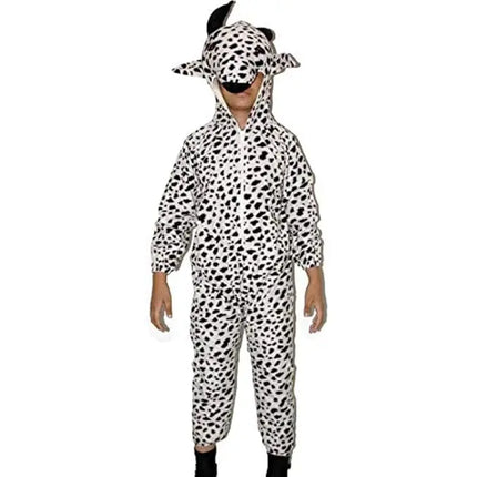Cow Costume for Kids – Black & White Animal Print Jumpsuit with Hood | Fancy Dress for Ages 2.5 to 8 Years Fancydresswale.com