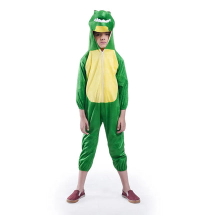 Crocodile Costume for Kids – Green Dino Jumpsuit with Tail & Hood | Fancy Dress for 2.5–8 Years fancydresswale.com