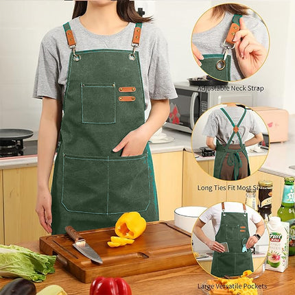 Chef Aprons Canvas Cross Back Premium : Stylish Unisex Design with Spacious Pockets fancydresswale.com