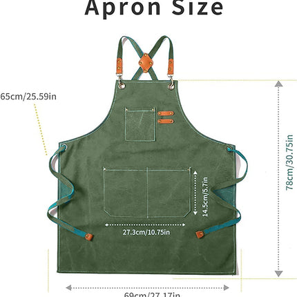 Chef Aprons Canvas Cross Back Premium : Stylish Unisex Design with Spacious Pockets fancydresswale.com