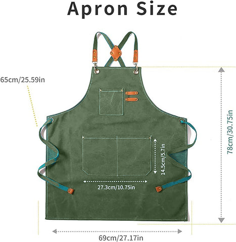 Chef Aprons Canvas Cross Back Premium : Stylish Unisex Design with Spacious Pockets