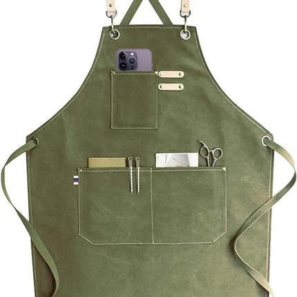 Chef Aprons Canvas Cross Back Premium : Stylish Unisex Design with Spacious Pockets fancydresswale.com