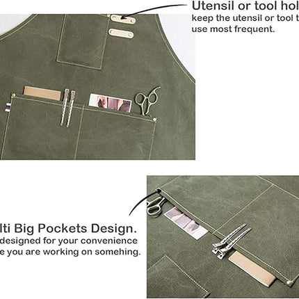 Chef Aprons Canvas Cross Back Premium : Stylish Unisex Design with Spacious Pockets fancydresswale.com