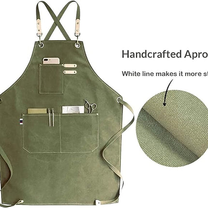 Chef Aprons Canvas Cross Back Premium : Stylish Unisex Design with Spacious Pockets fancydresswale.com