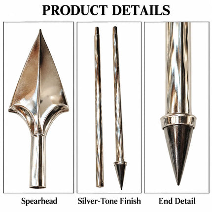 Detachable Silver-Tone Bhala Spear for Fancy Dress & Stage Performances fancydresswale.com