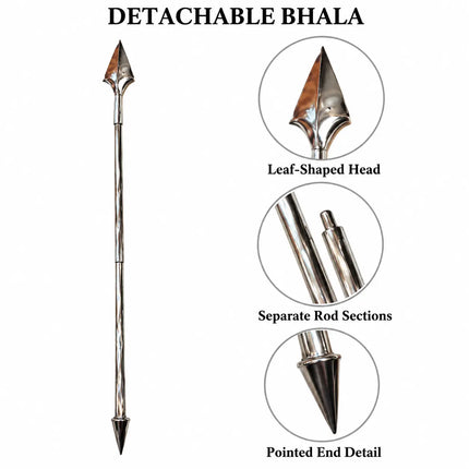 Detachable Silver-Tone Bhala Spear for Fancy Dress & Stage Performances fancydresswale.com
