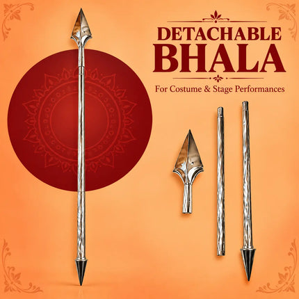 Detachable Silver-Tone Bhala Spear for Fancy Dress & Stage Performances fancydresswale.com