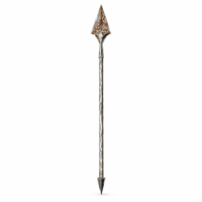 Detachable Silver-Tone Bhala with Decorative Cut-Out Head for Fancy Dress fancydresswale.com