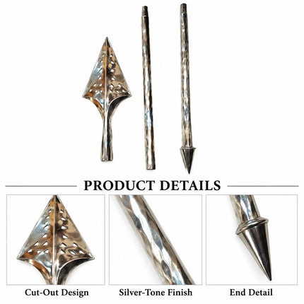 Detachable Silver-Tone Bhala with Decorative Cut-Out Head for Fancy Dress fancydresswale.com