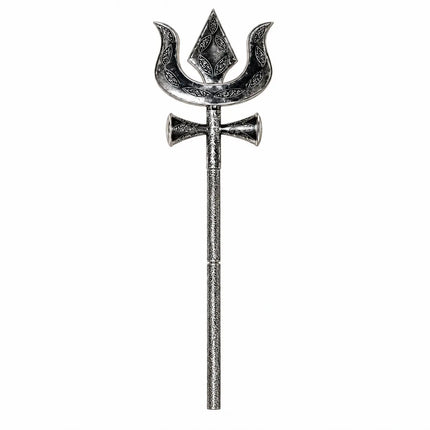 Detachable Silver-Tone Trishul with Damru Detail – Costume Prop fancydresswale.com
