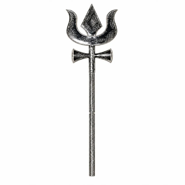 Detachable Silver-Tone Trishul with Damru Detail – Costume Prop fancydresswale.com