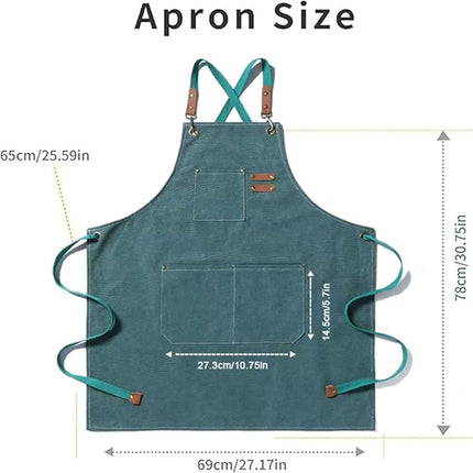 Chef Aprons Canvas Cross Back Premium : Stylish Unisex Design with Spacious Pockets fancydresswale.com
