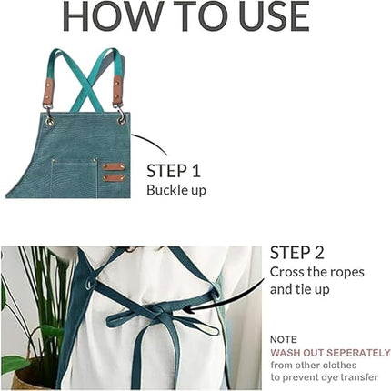 Chef Aprons Canvas Cross Back Premium : Stylish Unisex Design with Spacious Pockets fancydresswale.com