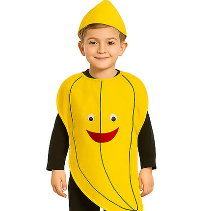 FancyDressWale Banana Fruit Costume with Green Jumpsuit for Kids | Fancy Dress for School Competitions, Fruit Day & Stage Shows (2–10 Years) fancydresswale.com