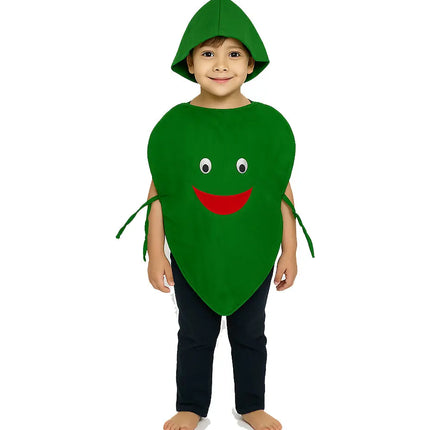 FancyDressWale Bitter Gourd Fruit Costume with Green Jumpsuit for Kids 🥒 – Fancy Dress for Fruit Day, Competitions & Stage Performances Fancydresswale