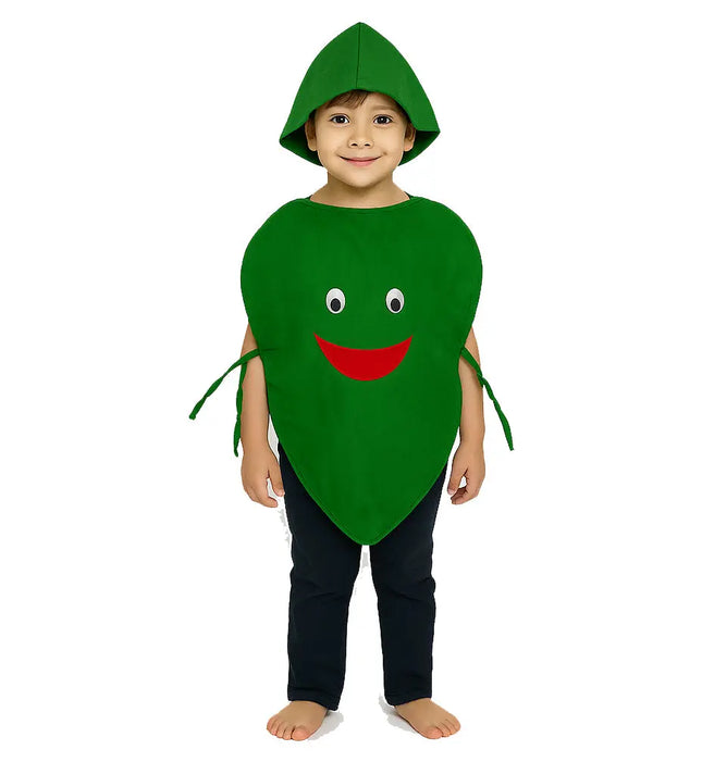 FancyDressWale Bitter Gourd Fruit Costume with Green Jumpsuit for Kids 🥒 – Fancy Dress for Fruit Day, Competitions & Stage Performances Fancydresswale