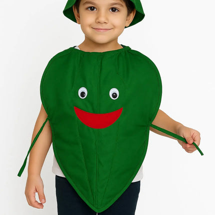 FancyDressWale Bitter Gourd Fruit Costume with Green Jumpsuit for Kids 🥒 – Fancy Dress for Fruit Day, Competitions & Stage Performances Fancydresswale