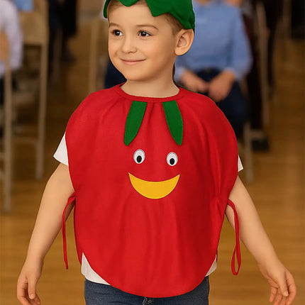 FancyDressWale Cherry Fruit Costume with Green Jumpsuit for Kids | Fancy Dress for School Competitions, Fruit Day & Stage Shows (2–10 Years) fancydresswale.com