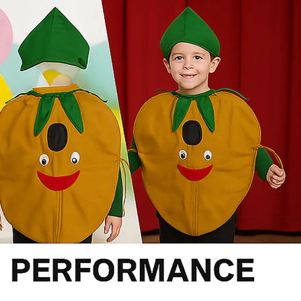 FancyDressWale Chikoo Fruit Costume with Green Jumpsuit for Kids | Fancy Dress for School Competitions, Fruit Day & Stage Shows (2–10 Years) fancydresswale.com