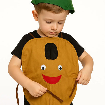 FancyDressWale Chikoo Fruit Costume with Green Jumpsuit for Kids | Fancy Dress for School Competitions, Fruit Day & Stage Shows (2–10 Years) fancydresswale.com