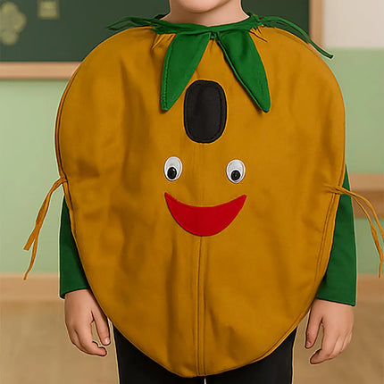 FancyDressWale Chikoo Fruit Costume with Green Jumpsuit for Kids | Fancy Dress for School Competitions, Fruit Day & Stage Shows (2–10 Years) fancydresswale.com