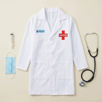 FancyDressWale Doctor fancy dress for Girls and Boys with Strethoscope, Mask, Syringe and Name badge fancydresswale.com