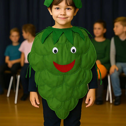 FancyDressWale Grapes Fruit Costume with Green Jumpsuit for Kids | Fancy Dress for School Competitions, Fruit Day & Stage Shows (2–10 Years) Fancydresswale