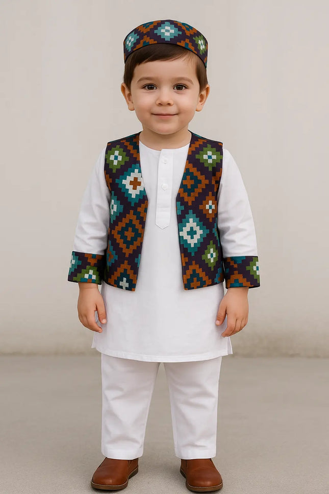 FancyDressWale Himachal Pradesh State Costume for Boys with Cap & Printed Jacket fancydresswale.com