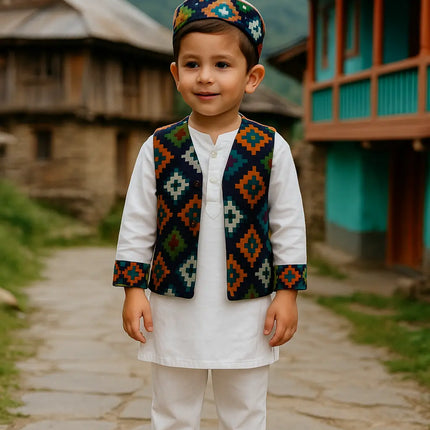 FancyDressWale Himachal Pradesh State Costume for Boys with Cap & Printed Jacket fancydresswale.com
