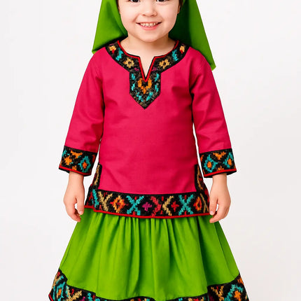 FancyDressWale Himachal Pradesh Traditional Costume for Girls – Kurta, Lehenga & Scarf fancydresswale.com