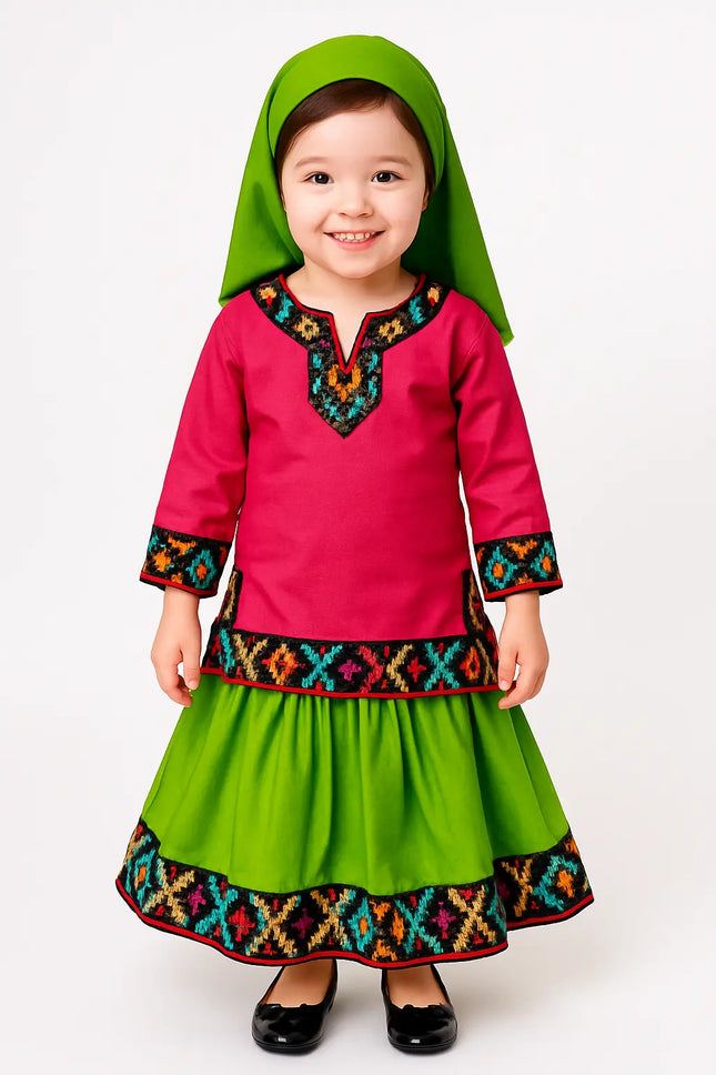 FancyDressWale Himachal Pradesh Traditional Costume for Girls – Kurta, Lehenga & Scarf fancydresswale.com