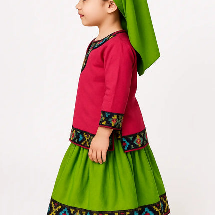 FancyDressWale Himachal Pradesh Traditional Costume for Girls – Kurta, Lehenga & Scarf fancydresswale.com