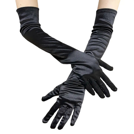 FancyDressWale Long Satin Gloves for Women 55 cm, Elegant Opera Party Gloves, Elbow-Length Finger Gloves for Dance, Costume, and Cosplay fancydresswale.com