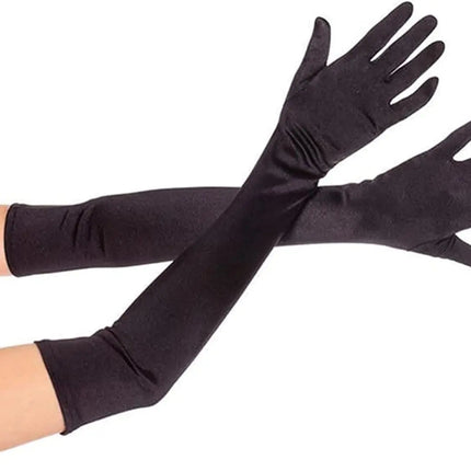 FancyDressWale Long Satin Gloves for Women 55 cm, Elegant Opera Party Gloves, Elbow-Length Finger Gloves for Dance, Costume, and Cosplay fancydresswale.com