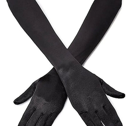 FancyDressWale Long Satin Gloves for Women 55 cm, Elegant Opera Party Gloves, Elbow-Length Finger Gloves for Dance, Costume, and Cosplay fancydresswale.com