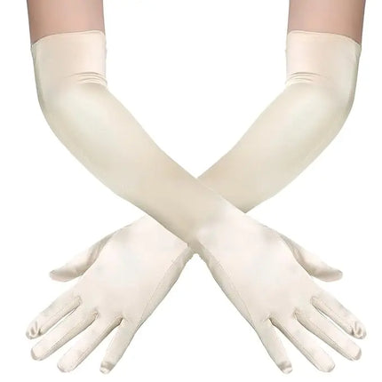 FancyDressWale Long Satin Gloves for Women 55 cm, Elegant Opera Party Gloves, Elbow-Length Finger Gloves for Dance, Costume, and Cosplay fancydresswale.com