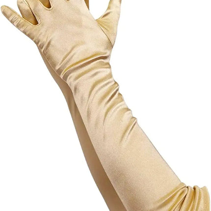 FancyDressWale Long Satin Gloves for Women 55 cm, Elegant Opera Party Gloves, Elbow-Length Finger Gloves for Dance, Costume, and Cosplay fancydresswale.com