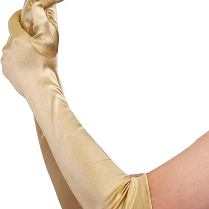 FancyDressWale Long Satin Gloves for Women 55 cm, Elegant Opera Party Gloves, Elbow-Length Finger Gloves for Dance, Costume, and Cosplay fancydresswale.com