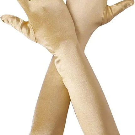 FancyDressWale Long Satin Gloves for Women 55 cm, Elegant Opera Party Gloves, Elbow-Length Finger Gloves for Dance, Costume, and Cosplay fancydresswale.com