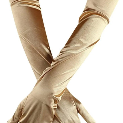 FancyDressWale Long Satin Gloves for Women 55 cm, Elegant Opera Party Gloves, Elbow-Length Finger Gloves for Dance, Costume, and Cosplay fancydresswale.com