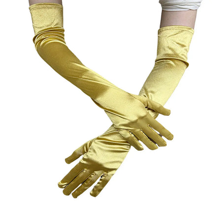 FancyDressWale Long Satin Gloves for Women 55 cm, Elegant Opera Party Gloves, Elbow-Length Finger Gloves for Dance, Costume, and Cosplay fancydresswale.com