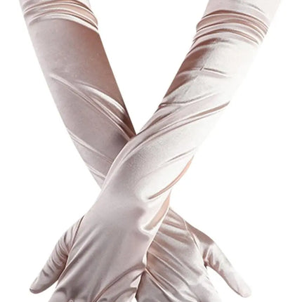 FancyDressWale Long Satin Gloves for Women 55 cm, Elegant Opera Party Gloves, Elbow-Length Finger Gloves for Dance, Costume, and Cosplay fancydresswale.com