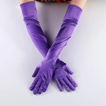 FancyDressWale Long Satin Gloves for Women 55 cm, Elegant Opera Party Gloves, Elbow-Length Finger Gloves for Dance, Costume, and Cosplay fancydresswale.com