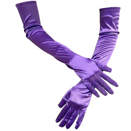 FancyDressWale Long Satin Gloves for Women 55 cm, Elegant Opera Party Gloves, Elbow-Length Finger Gloves for Dance, Costume, and Cosplay fancydresswale.com