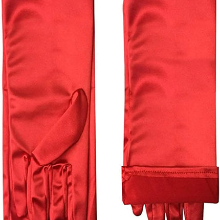 FancyDressWale Long Satin Gloves for Women 55 cm, Elegant Opera Party Gloves, Elbow-Length Finger Gloves for Dance, Costume, and Cosplay fancydresswale.com