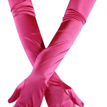 FancyDressWale Long Satin Gloves for Women 55 cm, Elegant Opera Party Gloves, Elbow-Length Finger Gloves for Dance, Costume, and Cosplay fancydresswale.com